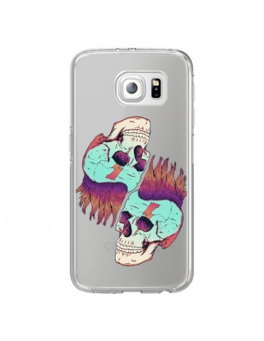 Coque Tête de Mort Crane Punk Double Transparente pour Samsung Galaxy S6 Edge - Victor Vercesi