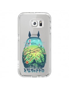 Coque Totoro Manga Flower Transparente pour Samsung...