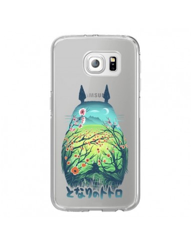 Coque Totoro Manga Flower Transparente pour Samsung Galaxy S6 Edge - Victor Vercesi