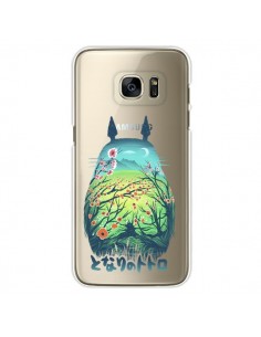 Coque Totoro Manga Flower Transparente pour Samsung...