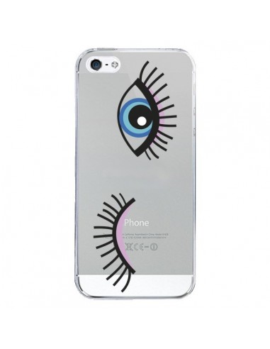 Coque iPhone 5/5S et SE Eyes Oeil Yeux Bleus Transparente -  Léa Clément