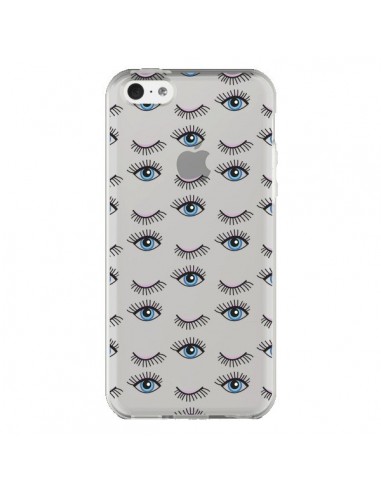 Coque iPhone 5C Eyes Oeil Yeux Bleus Mosaïque Transparente -  Léa Clément