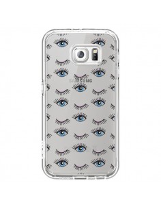 Coque Eyes Oeil Yeux Bleus Mosaïque Transparente pour...