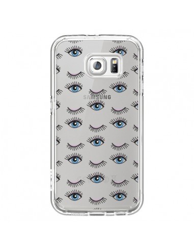 Coque Eyes Oeil Yeux Bleus Mosaïque Transparente pour Samsung Galaxy S6 -  Léa Clément