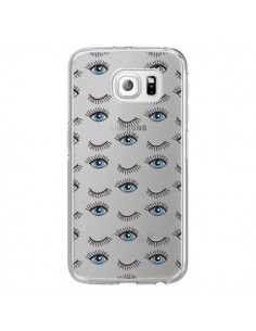 Coque Eyes Oeil Yeux Bleus Mosaïque Transparente pour...