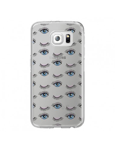 Coque Eyes Oeil Yeux Bleus Mosaïque Transparente pour Samsung Galaxy S6 Edge -  Léa Clément