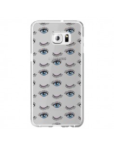 Coque Eyes Oeil Yeux Bleus Mosaïque Transparente pour...
