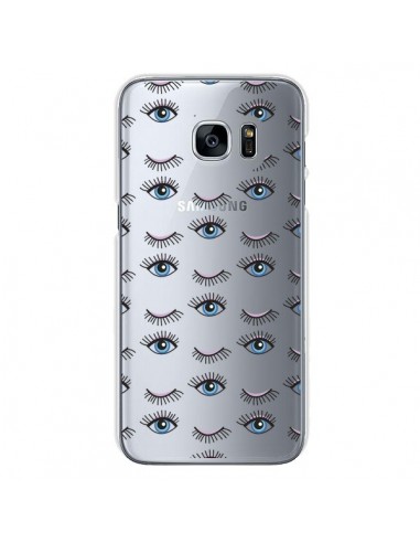 Coque Eyes Oeil Yeux Bleus Mosaïque Transparente pour Samsung Galaxy S7 -  Léa Clément