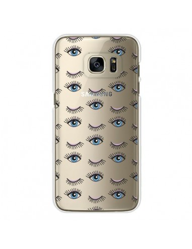 Coque Eyes Oeil Yeux Bleus Mosaïque Transparente pour Samsung Galaxy S7 Edge -  Léa Clément