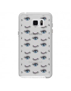 Coque Eyes Oeil Yeux Bleus Mosaïque Transparente pour...