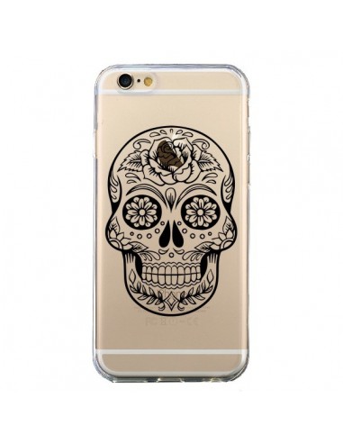 Coque iPhone 6 et 6S Tête de Mort Mexicaine Noir Transparente - Laetitia