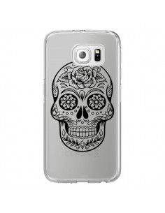 Coque Tête de Mort Mexicaine Noir Transparente pour...