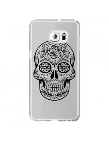 Coque Tête de Mort Mexicaine Noir Transparente pour Samsung Galaxy S6 Edge Plus - Laetitia