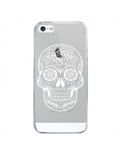 Coque iPhone 5/5S et SE Tête de Mort Mexicaine Blanche...