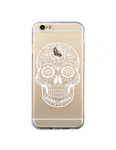 Coque iPhone 6 et 6S Tête de Mort Mexicaine Blanche Transparente - Laetitia