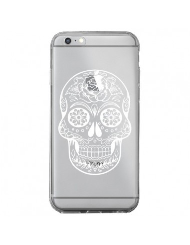 Coque iPhone 6 Plus et 6S Plus Tête de Mort Mexicaine Blanche Transparente - Laetitia