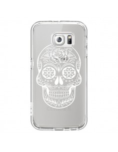 Coque Tête de Mort Mexicaine Blanche Transparente pour...