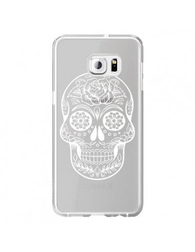 Coque Tête de Mort Mexicaine Blanche Transparente pour Samsung Galaxy S6 Edge Plus - Laetitia