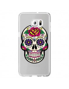 Coque Tête de Mort Mexicaine Fleurs Transparente pour...