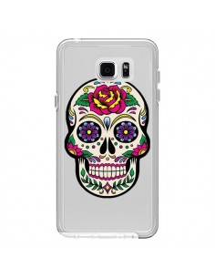 Coque Tête de Mort Mexicaine Fleurs Transparente pour...
