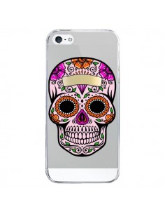 Coque iPhone 5/5S et SE Tête de Mort Mexicaine Noir Rose...