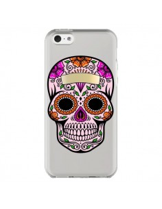 Coque iPhone 5C Tête de Mort Mexicaine Noir Rose...