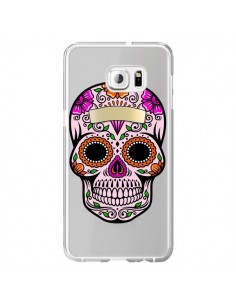 Coque Tête de Mort Mexicaine Noir Rose Transparente pour...