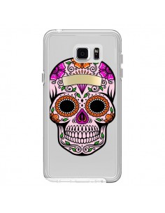 Coque Tête de Mort Mexicaine Noir Rose Transparente pour...