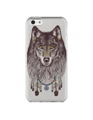 Coque iPhone 5C Loup Wolf Attrape Reves Transparente - Rachel Caldwell