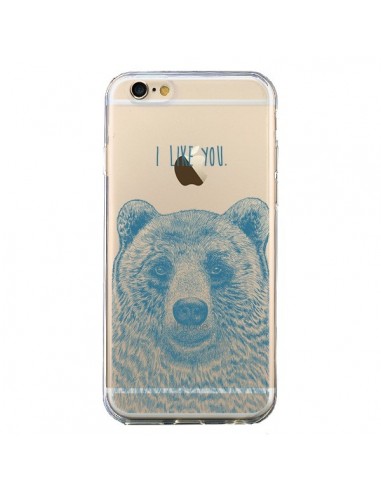 Coque iPhone 6 et 6S I Love You Bear Ours Ourson Transparente - Rachel Caldwell