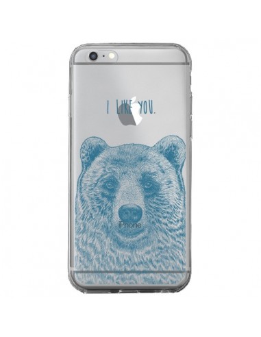Coque iPhone 6 Plus et 6S Plus I Love You Bear Ours Ourson Transparente - Rachel Caldwell
