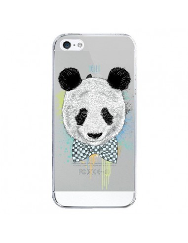 Coque iPhone 5/5S et SE Panda Noeud Papillon Transparente - Rachel Caldwell