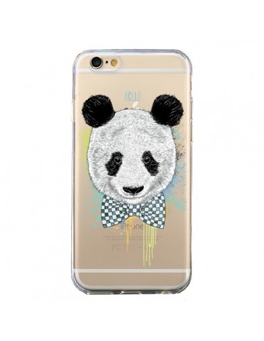 Coque iPhone 6 et 6S Panda Noeud Papillon Transparente - Rachel Caldwell
