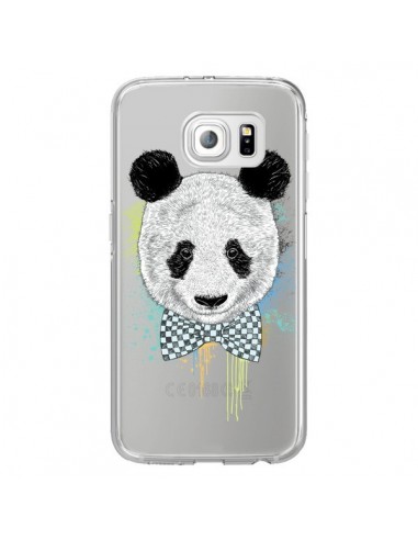 Coque Panda Noeud Papillon Transparente pour Samsung Galaxy S6 Edge - Rachel Caldwell