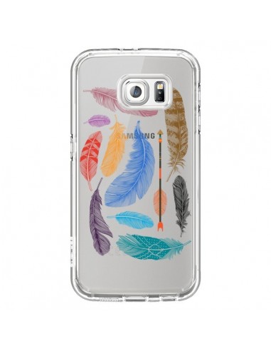 Coque Plume Feather Couleur Transparente pour Samsung Galaxy S6 - Rachel Caldwell