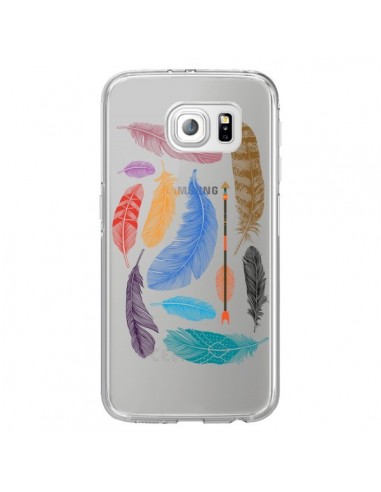 Coque Plume Feather Couleur Transparente pour Samsung Galaxy S6 Edge - Rachel Caldwell