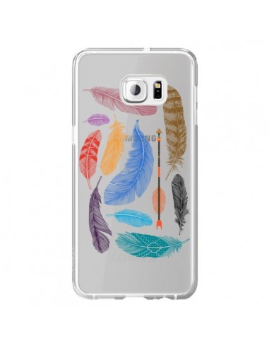 Coque Plume Feather Couleur Transparente pour Samsung Galaxy S6 Edge Plus - Rachel Caldwell