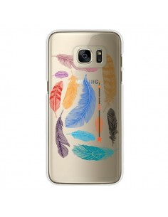Coque Plume Feather Couleur Transparente pour Samsung...