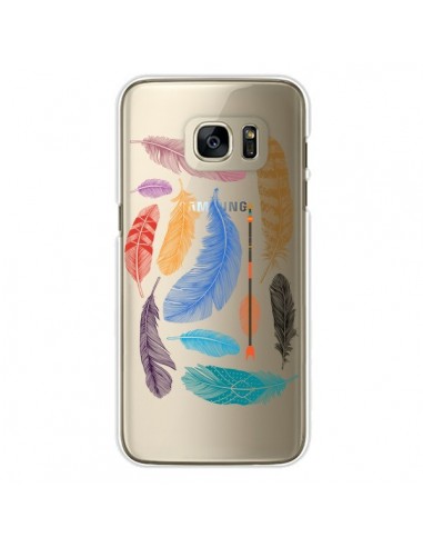 Coque Plume Feather Couleur Transparente pour Samsung Galaxy S7 Edge - Rachel Caldwell