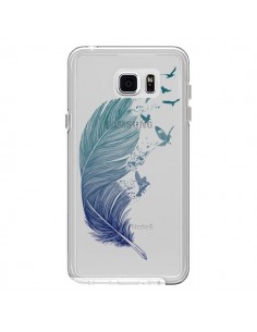 Coque Plume Feather Fly Away Transparente pour Samsung...