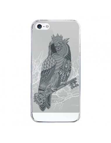 Coque iPhone 5/5S et SE Owl King Chouette Hibou Roi Transparente - Rachel Caldwell