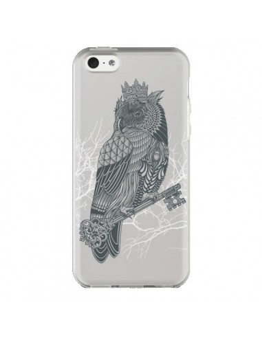 Coque iPhone 5C Owl King Chouette Hibou Roi Transparente - Rachel Caldwell