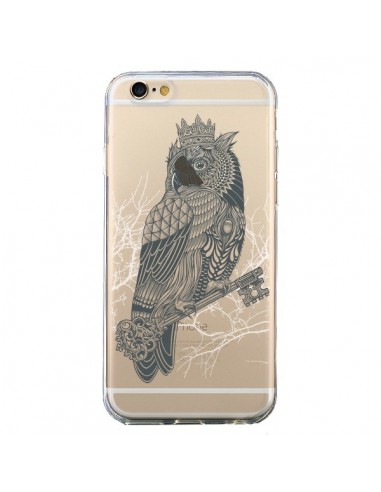 Coque iPhone 6 et 6S Owl King Chouette Hibou Roi Transparente - Rachel Caldwell