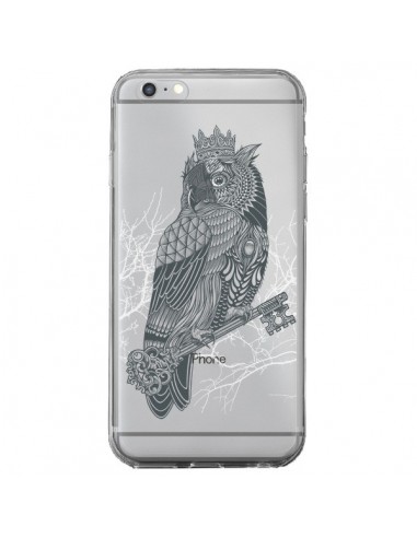 Coque iPhone 6 Plus et 6S Plus Owl King Chouette Hibou Roi Transparente - Rachel Caldwell