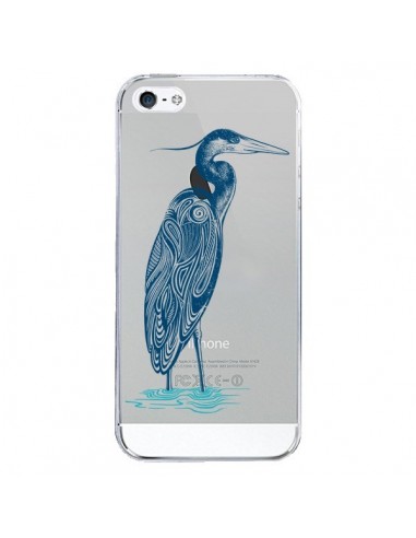 Coque iPhone 5/5S et SE Heron Blue Oiseau Transparente - Rachel Caldwell