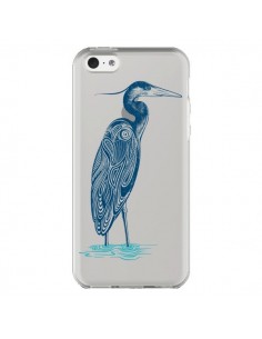 Coque iPhone 5C Heron Blue Oiseau Transparente - Rachel...