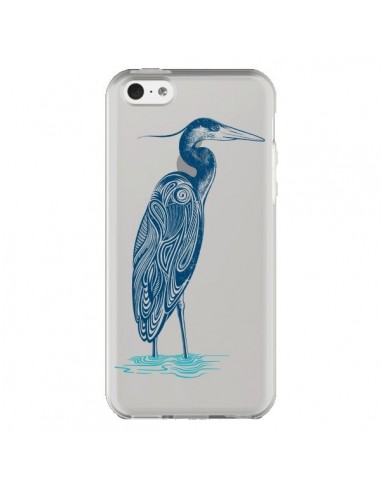 Coque iPhone 5C Heron Blue Oiseau Transparente - Rachel Caldwell