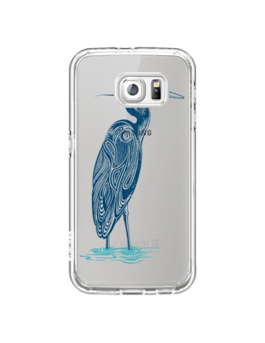 Coque Heron Blue Oiseau Transparente pour Samsung Galaxy S6 - Rachel Caldwell