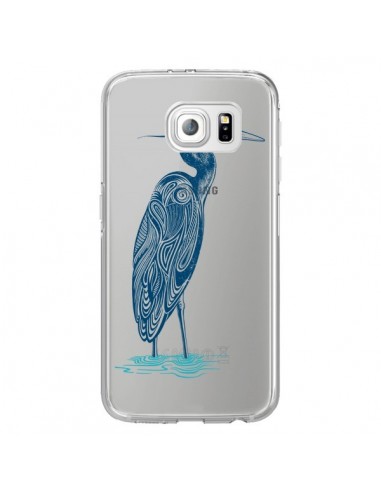 Coque Heron Blue Oiseau Transparente pour Samsung Galaxy S6 Edge - Rachel Caldwell