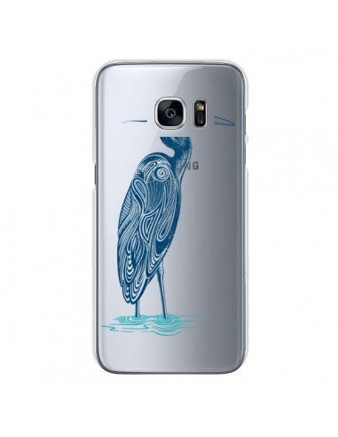 Coque Heron Blue Oiseau Transparente pour Samsung Galaxy S7 - Rachel Caldwell